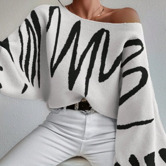 Casual Women's Loose Lantern Sleeve Sweater - Picture 1 of 7